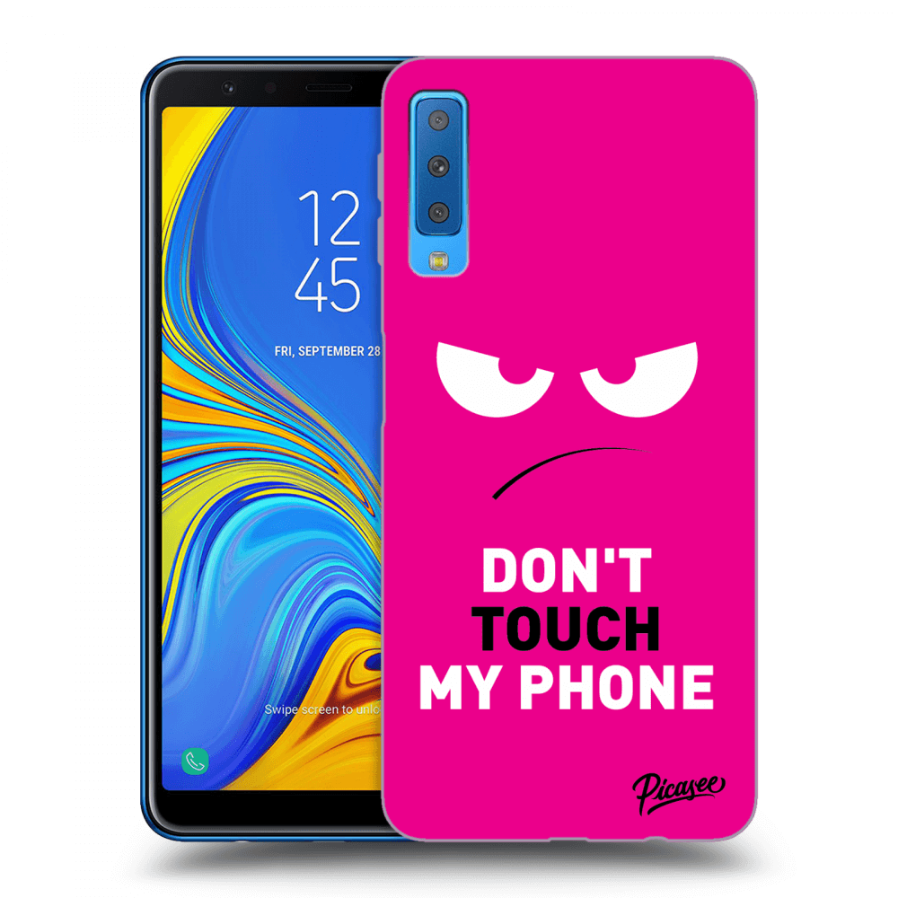 Picasee silikonski prozorni ovitek za Samsung Galaxy A7 2018 A750F - Angry Eyes - Pink
