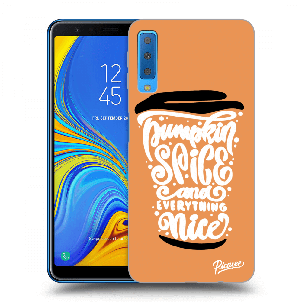 Picasee silikonski prozorni ovitek za Samsung Galaxy A7 2018 A750F - Pumpkin coffee