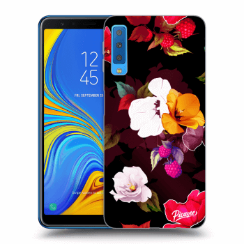 Picasee silikonski črni ovitek za Samsung Galaxy A7 2018 A750F - Flowers and Berries