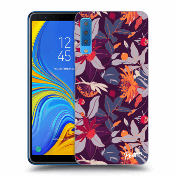 Picasee silikonski prozorni ovitek za Samsung Galaxy A7 2018 A750F - Purple Leaf