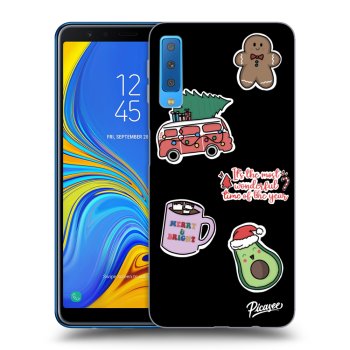 Picasee silikonski črni ovitek za Samsung Galaxy A7 2018 A750F - Christmas Stickers