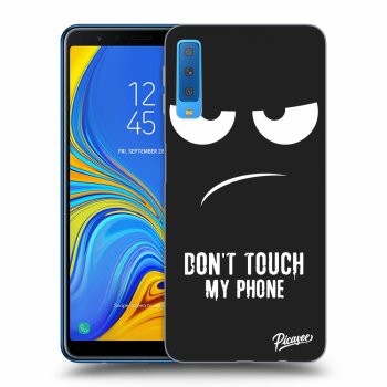 Picasee silikonski črni ovitek za Samsung Galaxy A7 2018 A750F - Don't Touch My Phone