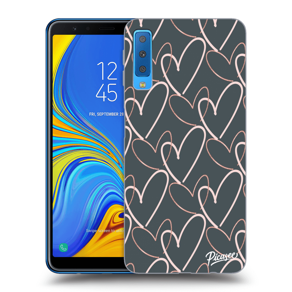 Picasee silikonski črni ovitek za Samsung Galaxy A7 2018 A750F - Lots of love