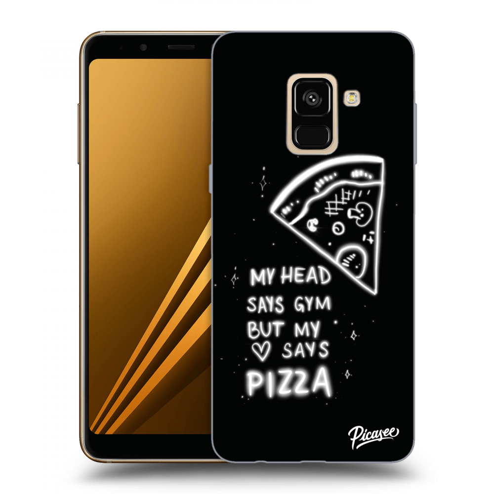 Picasee silikonski črni ovitek za Samsung Galaxy A8 2018 A530F - Pizza