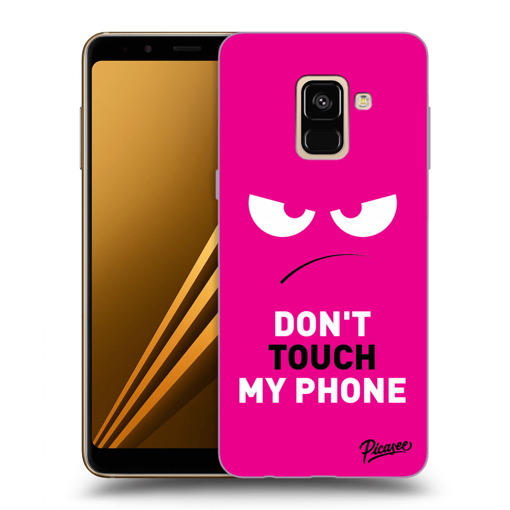 Picasee silikonski črni ovitek za Samsung Galaxy A8 2018 A530F - Angry Eyes - Pink