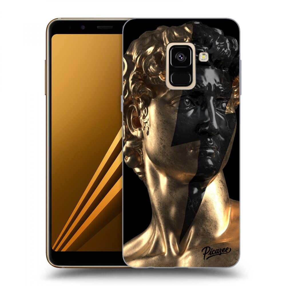 Picasee silikonski črni ovitek za Samsung Galaxy A8 2018 A530F - Wildfire - Gold