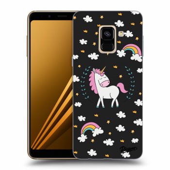Picasee silikonski črni ovitek za Samsung Galaxy A8 2018 A530F - Unicorn star heaven