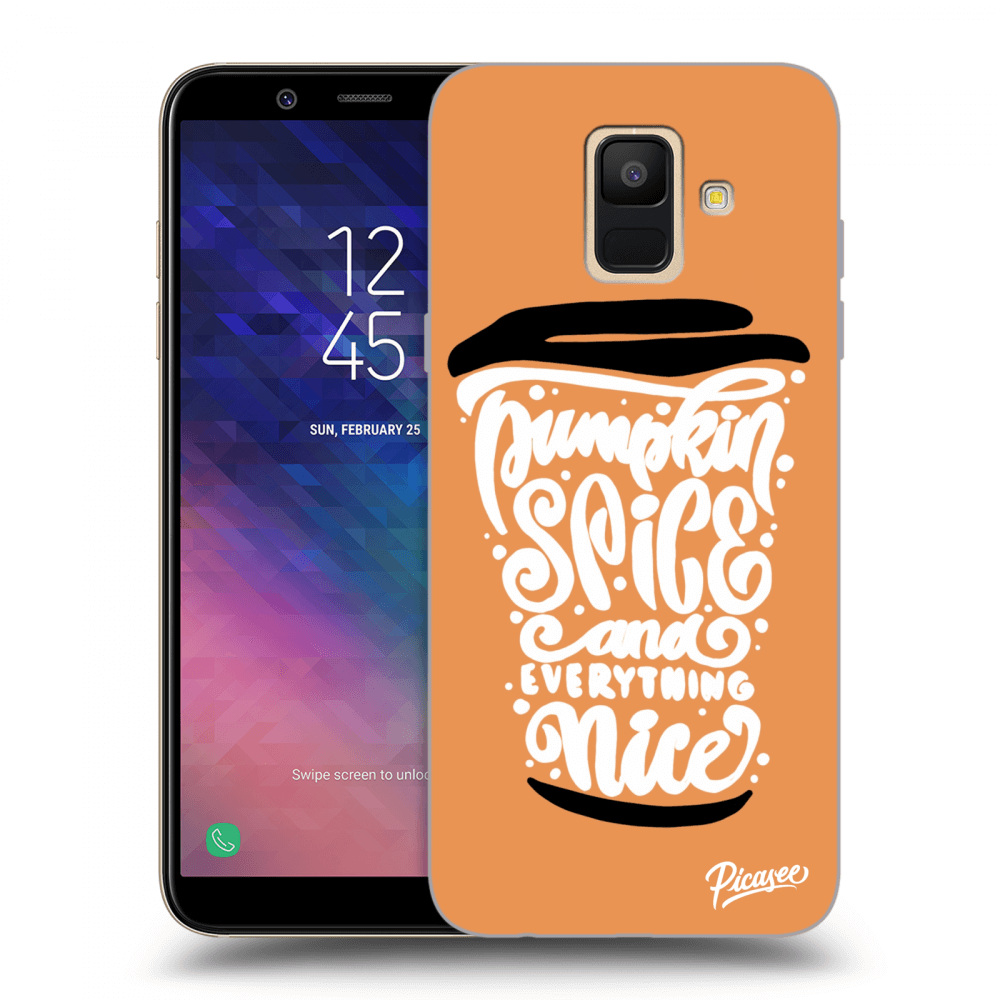 Picasee silikonski prozorni ovitek za Samsung Galaxy A6 A600F - Pumpkin coffee