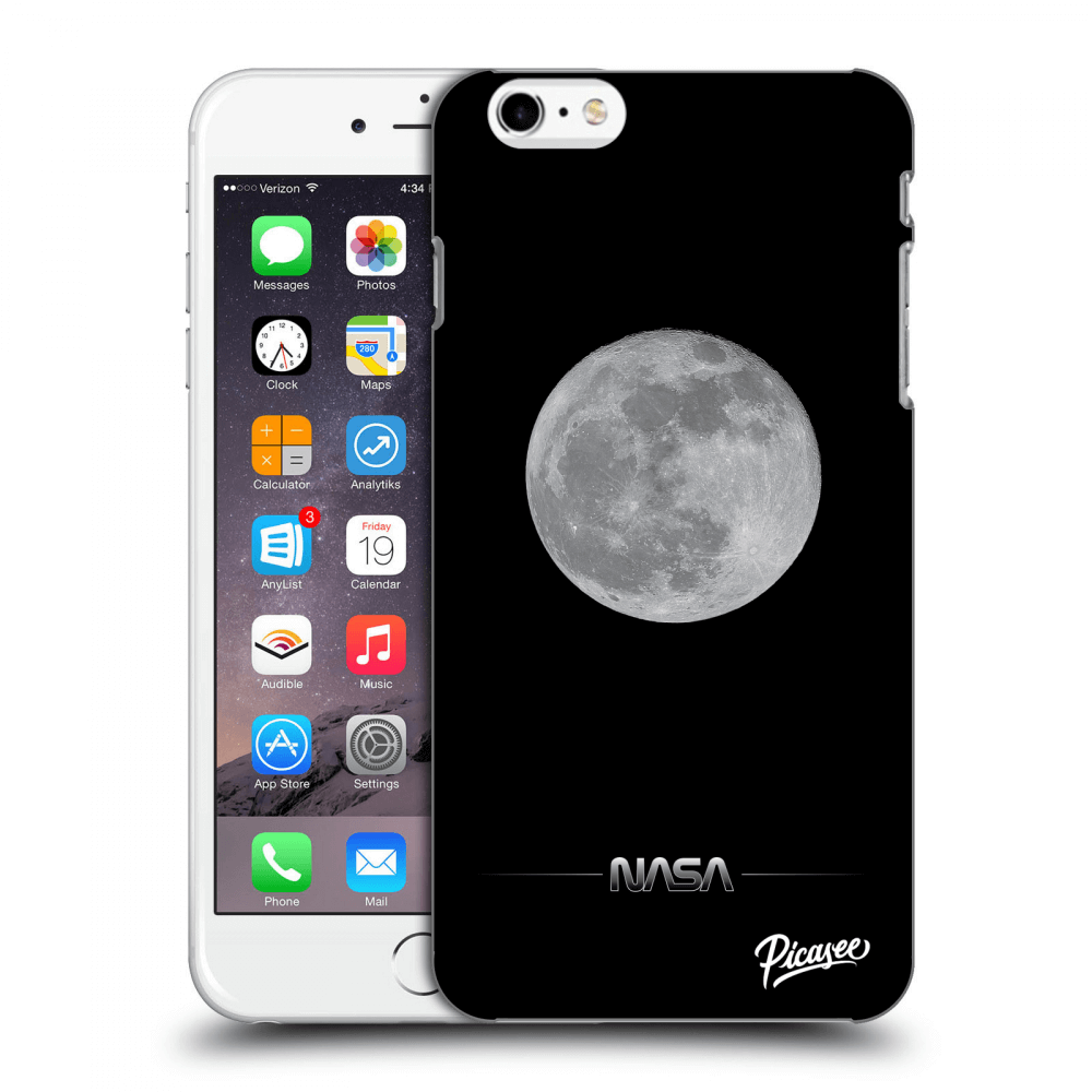 Picasee silikonski črni ovitek za Apple iPhone 6 Plus/6S Plus - Moon Minimal
