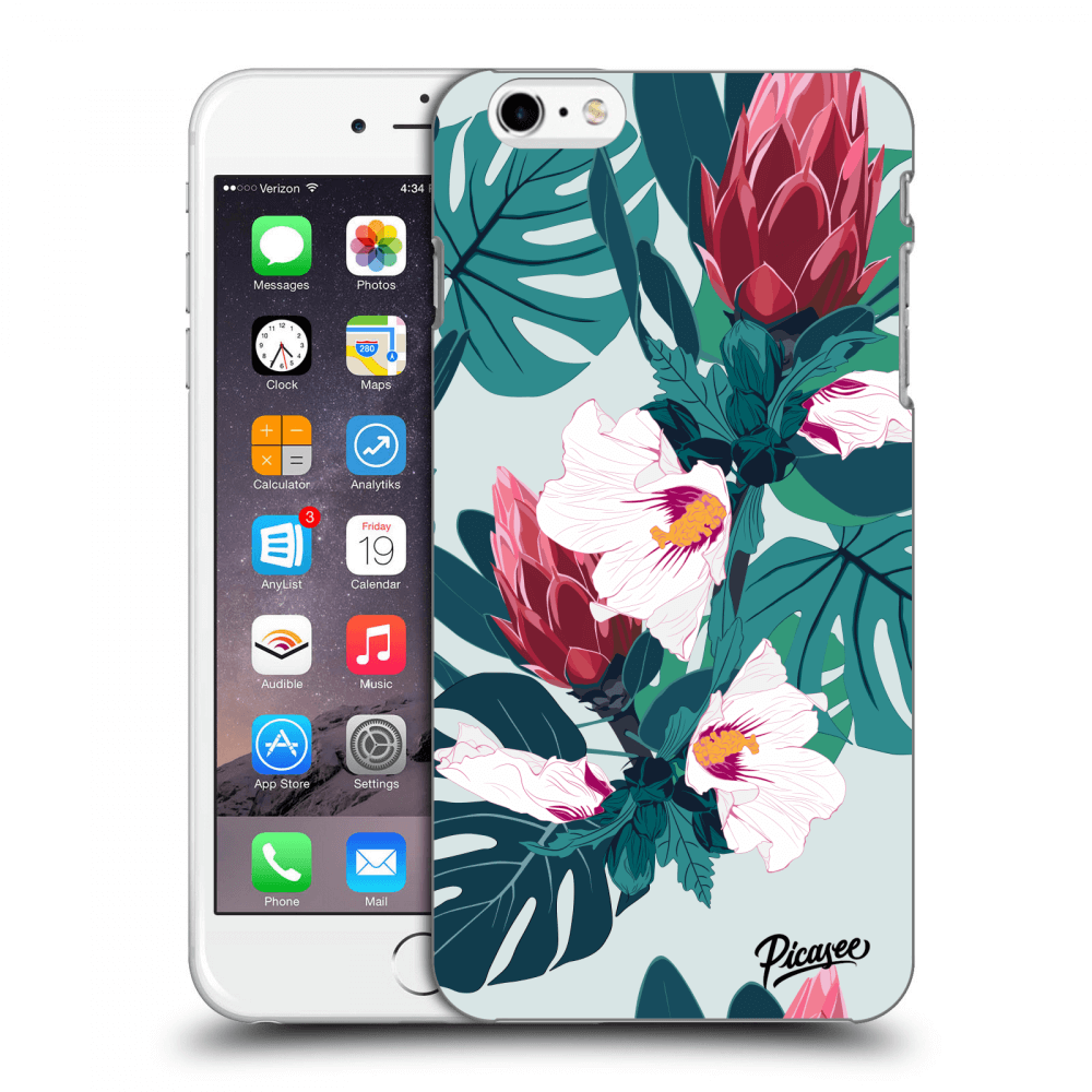 Picasee silikonski črni ovitek za Apple iPhone 6 Plus/6S Plus - Rhododendron