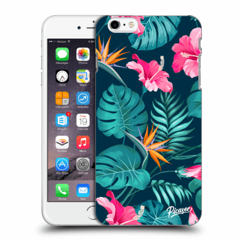 Picasee silikonski črni ovitek za Apple iPhone 6 Plus/6S Plus - Pink Monstera