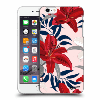 Picasee silikonski črni ovitek za Apple iPhone 6 Plus/6S Plus - Red Lily