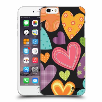 Picasee silikonski črni ovitek za Apple iPhone 6 Plus/6S Plus - Colored heart