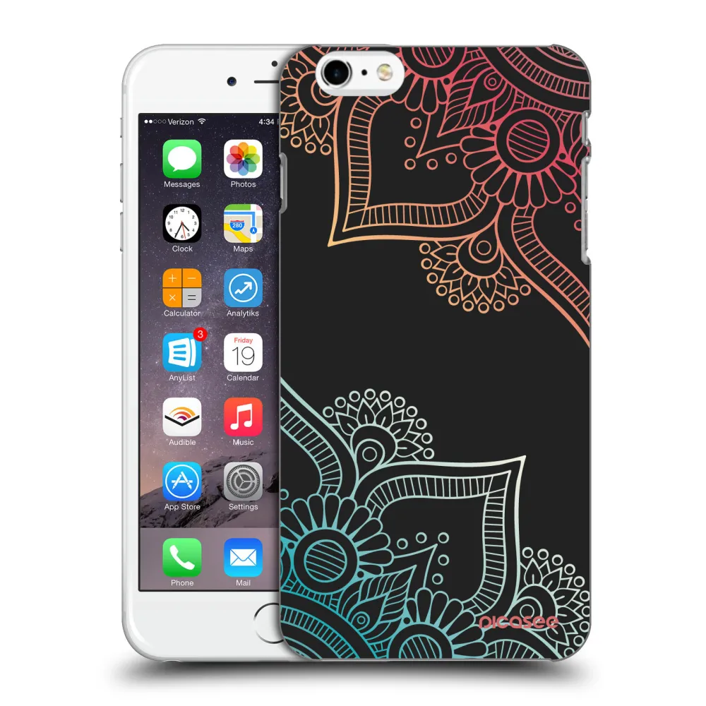 Picasee silikonski črni ovitek za Apple iPhone 6 Plus/6S Plus - Flowers pattern