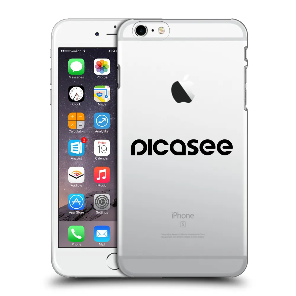 Picasee silikonski prozorni ovitek za Apple iPhone 6 Plus/6S Plus - Picasee - new logo - black