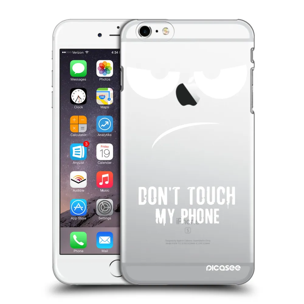 Picasee silikonski prozorni ovitek za Apple iPhone 6 Plus/6S Plus - Don't Touch My Phone