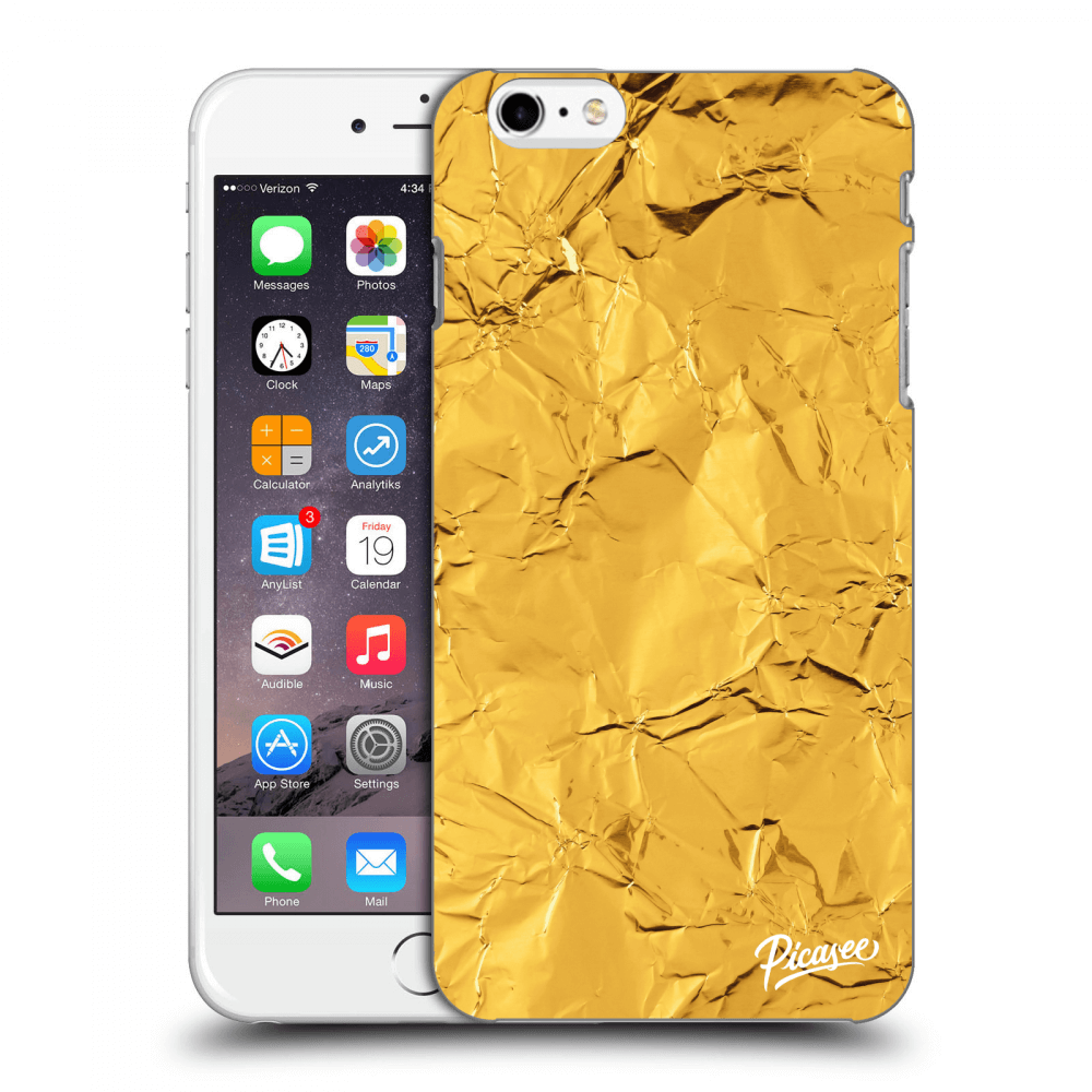 Picasee silikonski črni ovitek za Apple iPhone 6 Plus/6S Plus - Gold