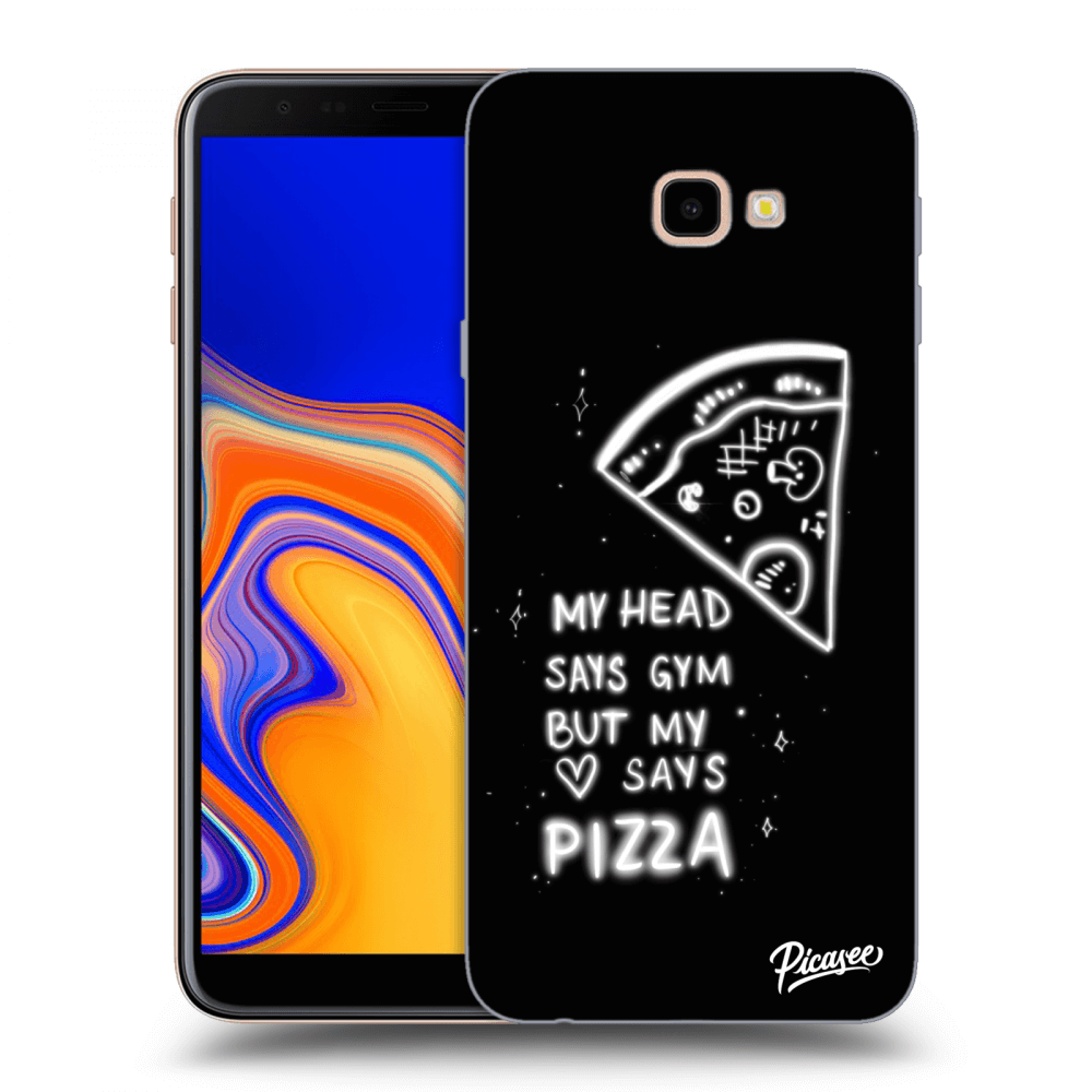 Picasee silikonski prozorni ovitek za Samsung Galaxy J4+ J415F - Pizza