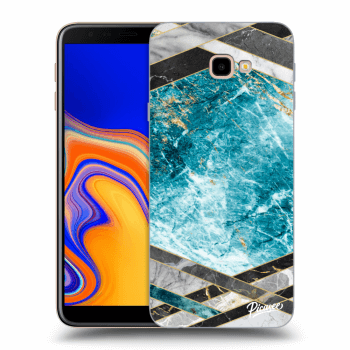 Picasee silikonski prozorni ovitek za Samsung Galaxy J4+ J415F - Blue geometry