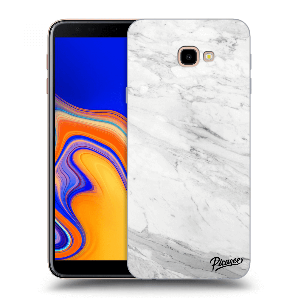 Picasee silikonski prozorni ovitek za Samsung Galaxy J4+ J415F - White marble