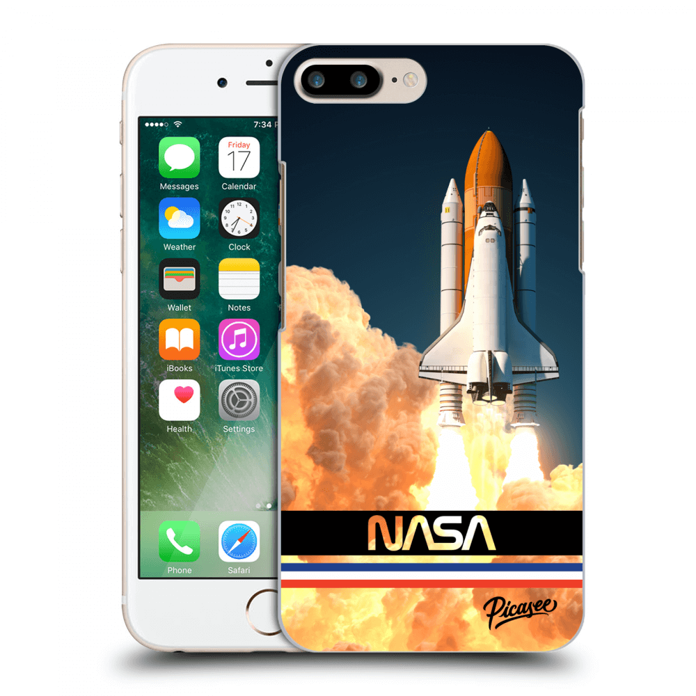 Picasee silikonski črni ovitek za Apple iPhone 7 Plus - Space Shuttle