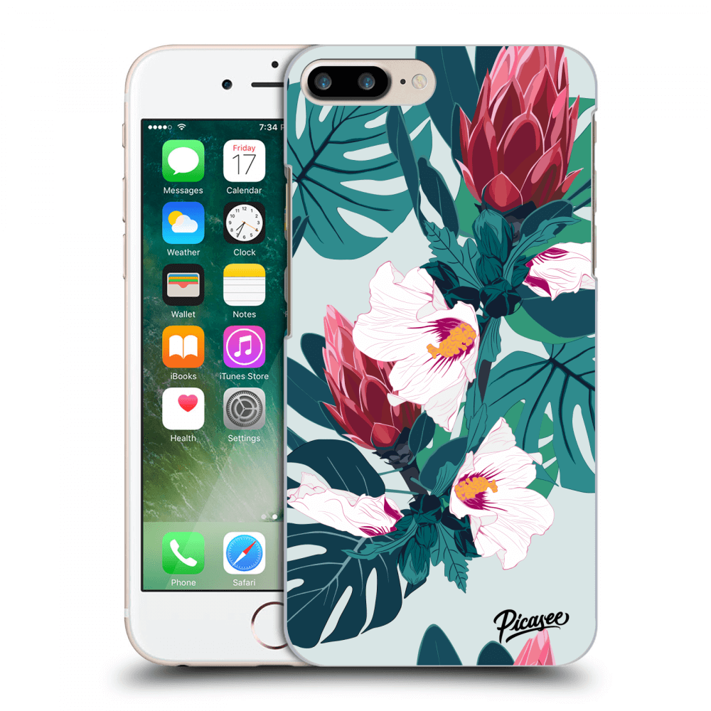 Picasee silikonski črni ovitek za Apple iPhone 7 Plus - Rhododendron