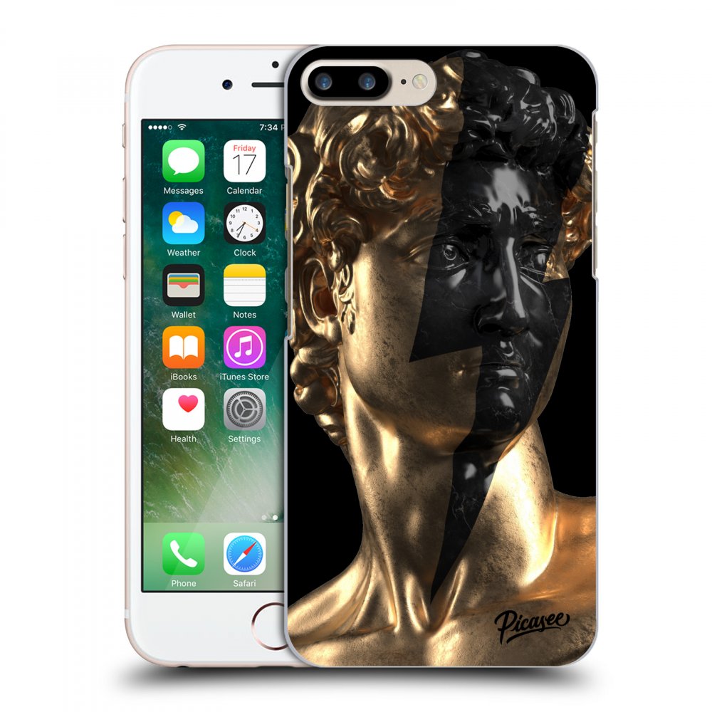 Picasee silikonski črni ovitek za Apple iPhone 7 Plus - Wildfire - Gold