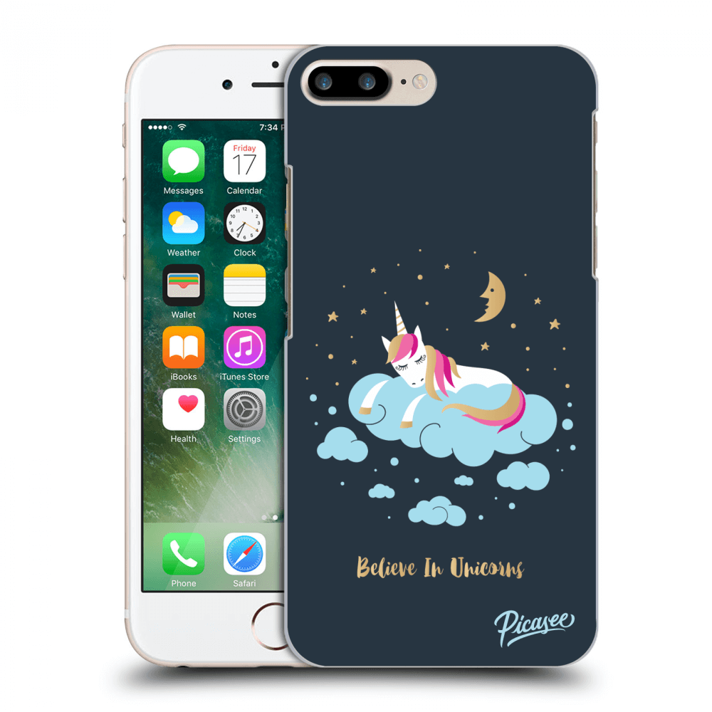Picasee silikonski prozorni ovitek za Apple iPhone 7 Plus - Believe In Unicorns