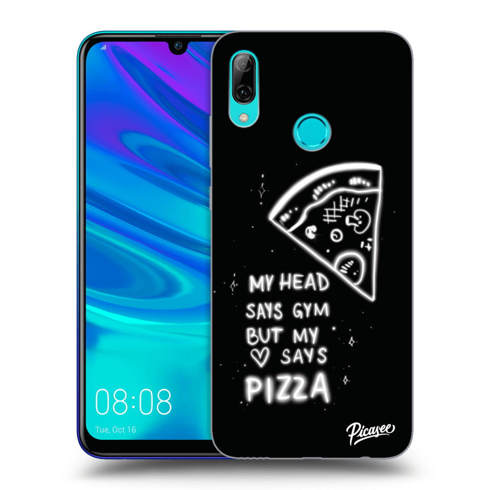 Picasee silikonski črni ovitek za Huawei P Smart 2019 - Pizza