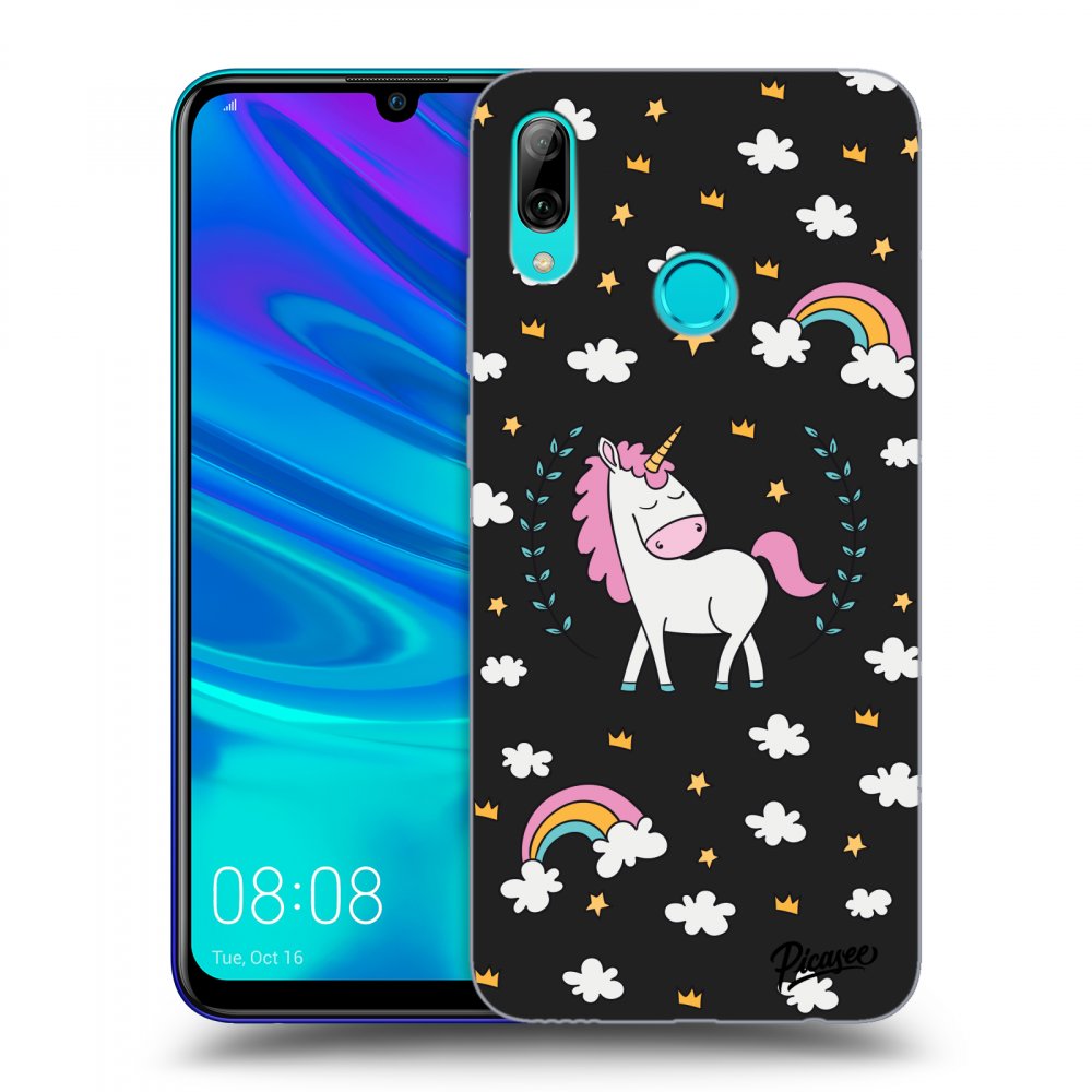 Picasee silikonski črni ovitek za Huawei P Smart 2019 - Unicorn star heaven