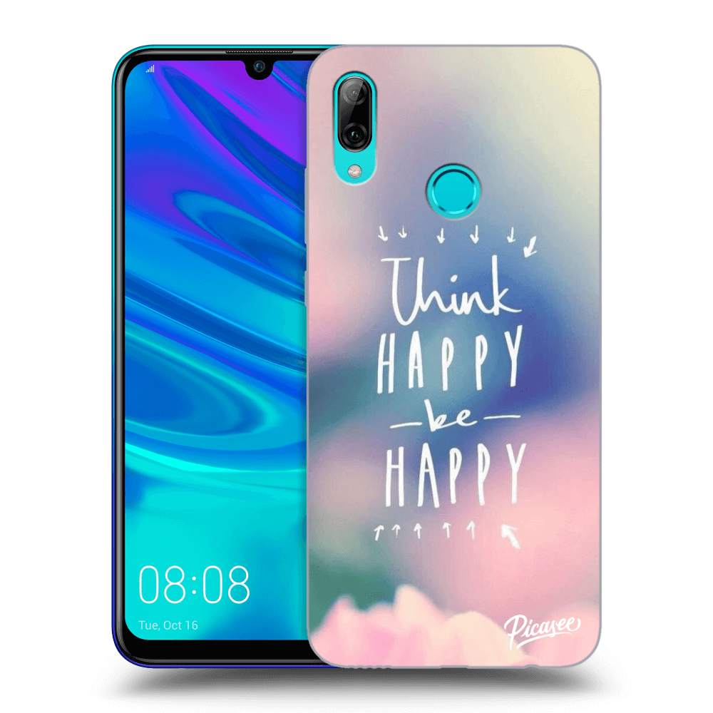 Picasee silikonski črni ovitek za Huawei P Smart 2019 - Think happy be happy