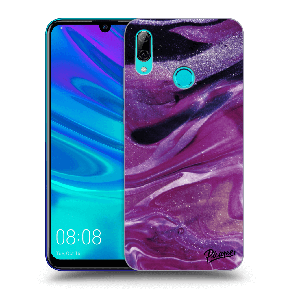 Picasee silikonski prozorni ovitek za Huawei P Smart 2019 - Purple glitter