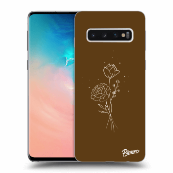 Ovitek za Samsung Galaxy S10 G973 - Brown flowers