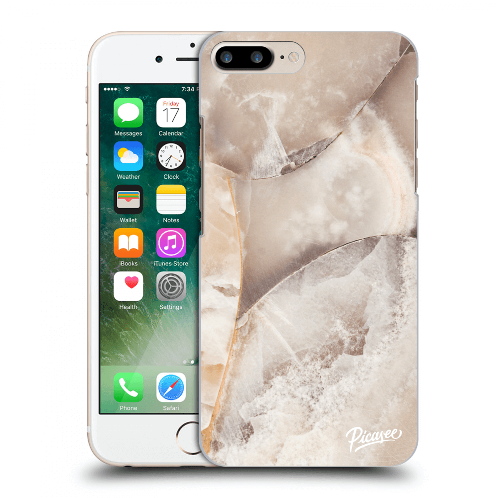 Picasee silikonski prozorni ovitek za Apple iPhone 8 Plus - Cream marble