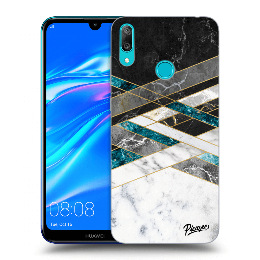 Picasee ULTIMATE CASE za Huawei Y7 2019 - Black & White geometry