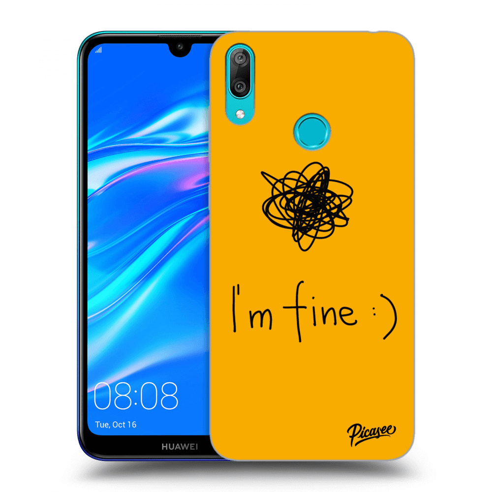 Picasee silikonski prozorni ovitek za Huawei Y7 2019 - I am fine