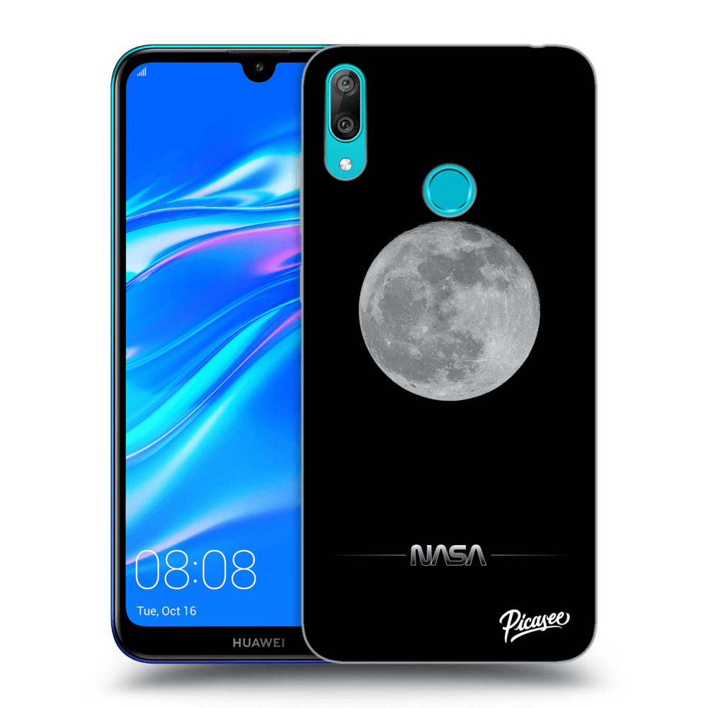 Picasee silikonski črni ovitek za Huawei Y7 2019 - Moon Minimal