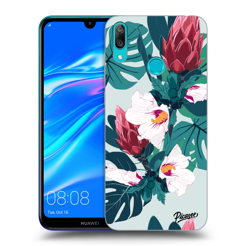 Picasee silikonski prozorni ovitek za Huawei Y7 2019 - Rhododendron