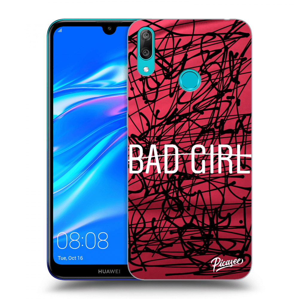 Picasee silikonski prozorni ovitek za Huawei Y7 2019 - Bad girl