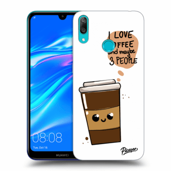 Picasee silikonski črni ovitek za Huawei Y7 2019 - Cute coffee