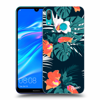Picasee silikonski črni ovitek za Huawei Y7 2019 - Monstera Color