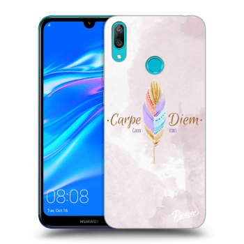 Picasee silikonski črni ovitek za Huawei Y7 2019 - Carpe Diem