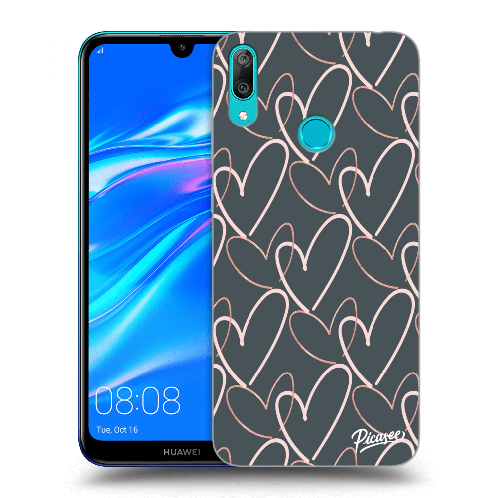 Picasee silikonski črni ovitek za Huawei Y7 2019 - Lots of love