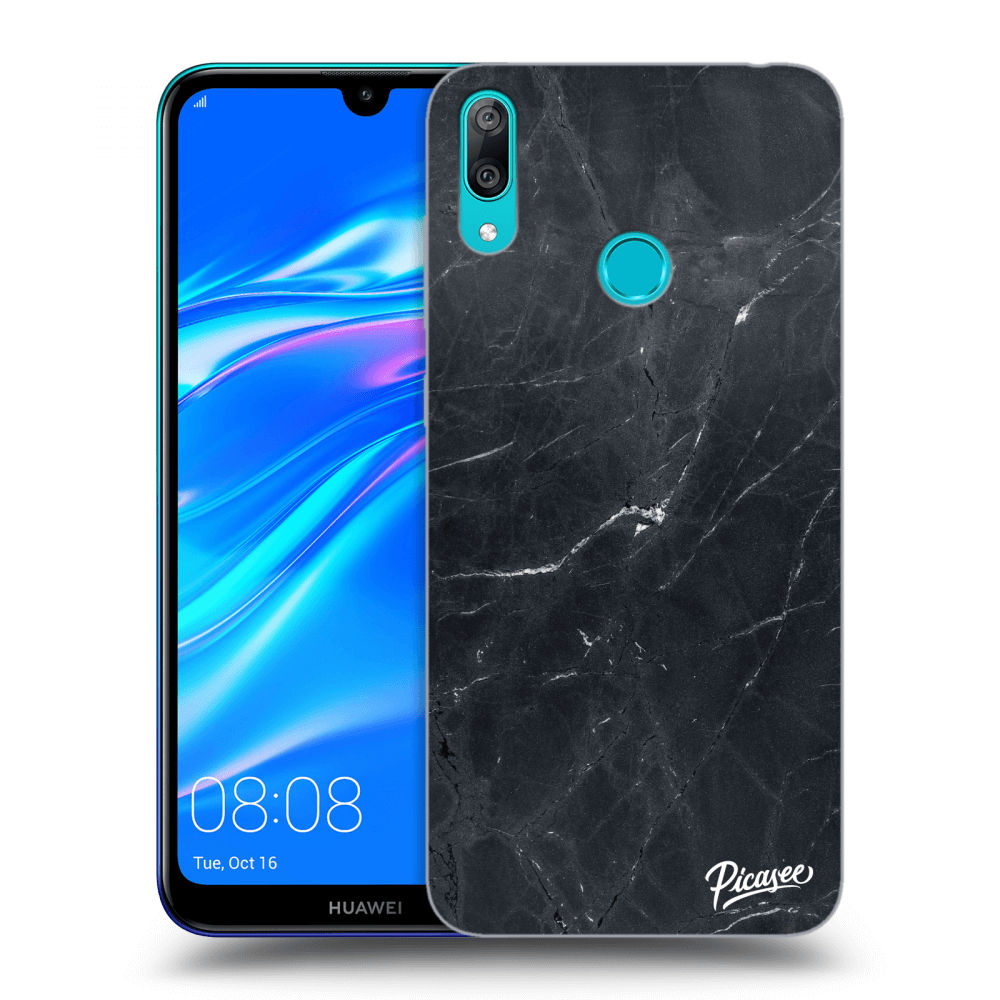 Picasee silikonski prozorni ovitek za Huawei Y7 2019 - Black marble