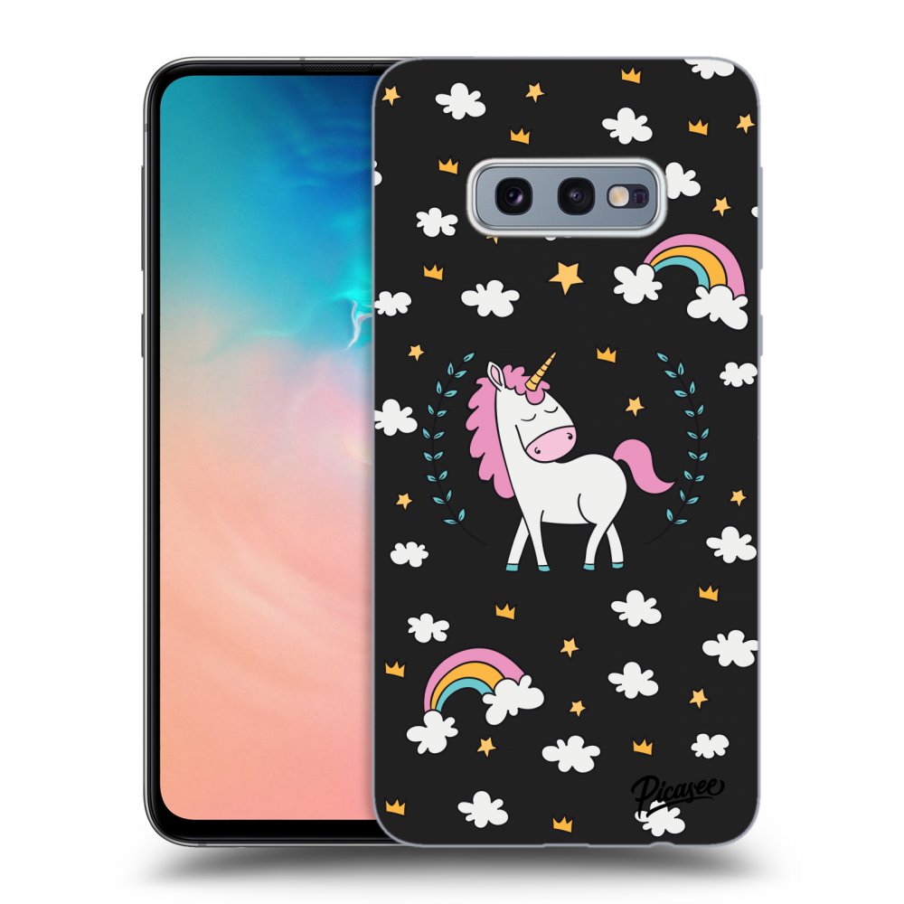 Picasee silikonski črni ovitek za Samsung Galaxy S10e G970 - Unicorn star heaven