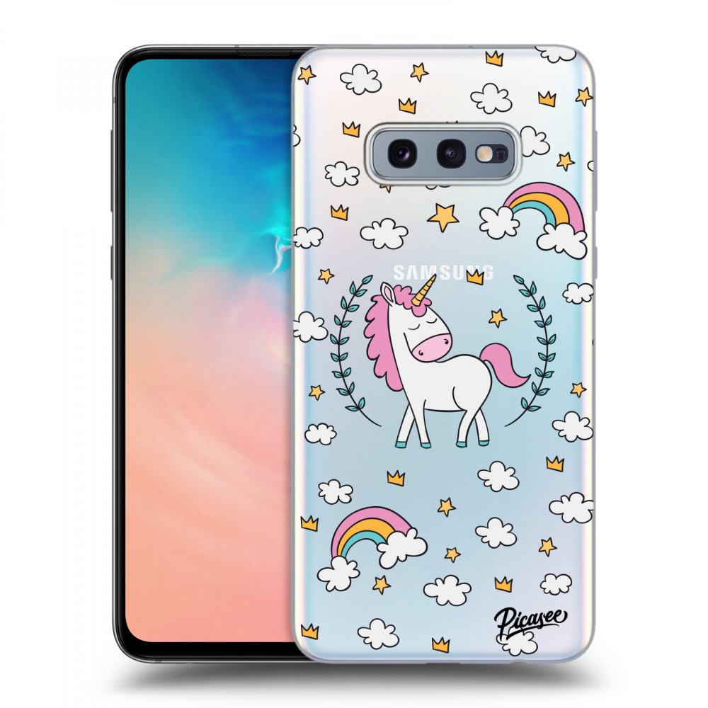 Picasee silikonski prozorni ovitek za Samsung Galaxy S10e G970 - Unicorn star heaven