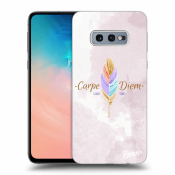 Picasee silikonski črni ovitek za Samsung Galaxy S10e G970 - Carpe Diem