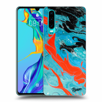 Picasee silikonski prozorni ovitek za Huawei P30 - Blue Magma