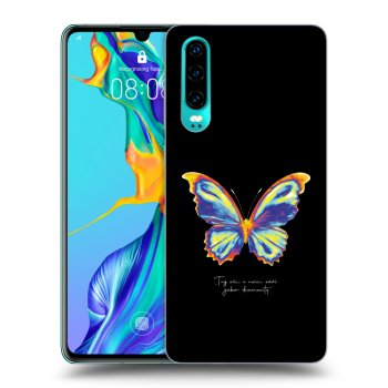 Picasee silikonski črni ovitek za Huawei P30 - Diamanty Black