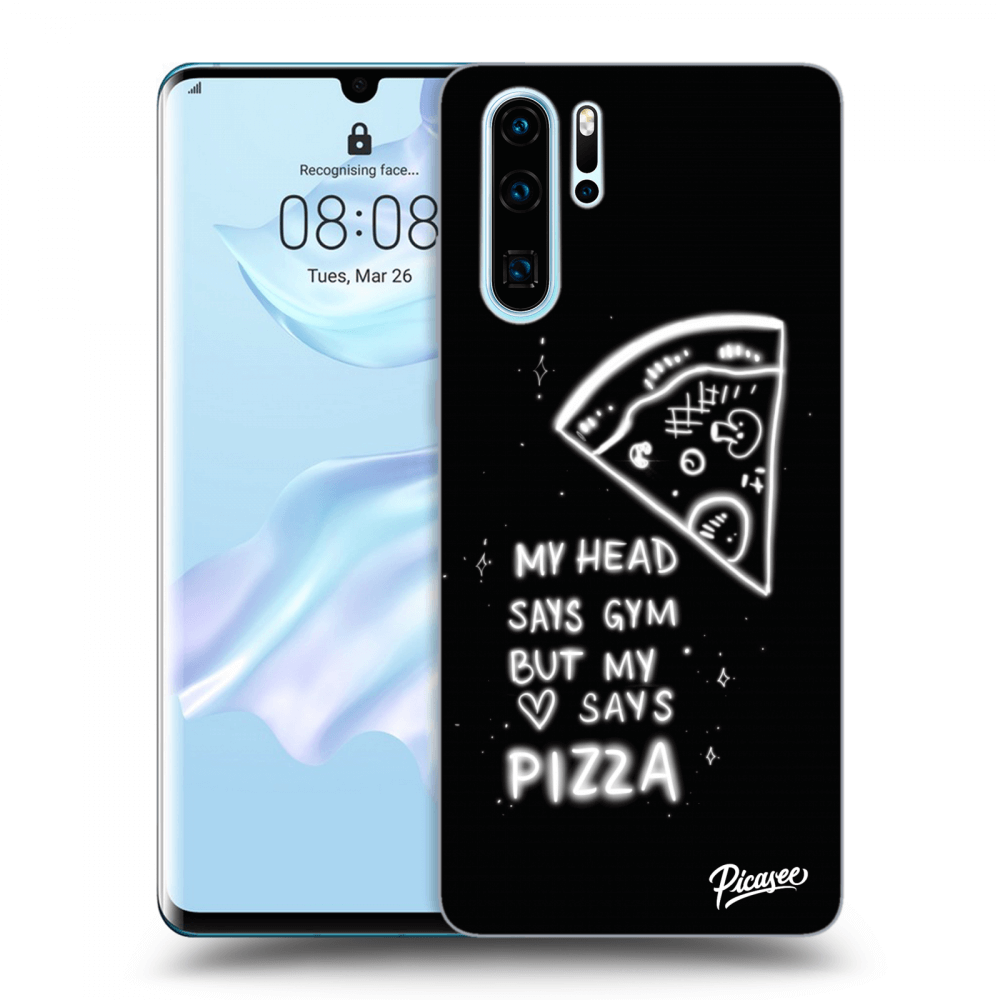 Picasee silikonski črni ovitek za Huawei P30 Pro - Pizza